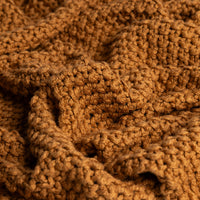 Moss Chunky Rust Organic Cotton Knit Throw Blanket