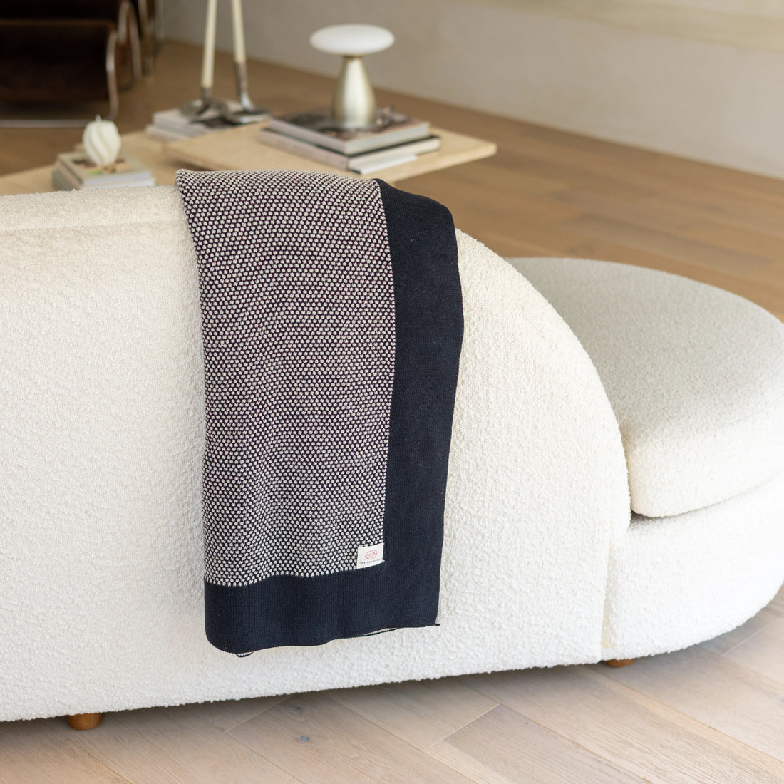 Eka Stipple Organic Cotton Throw Blanket
