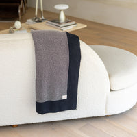 Eka Stipple Black Organic Cotton Knit Throw Blanket