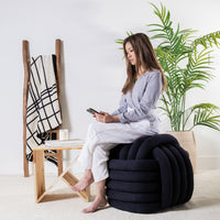 Knotted pouf - Large - Black
