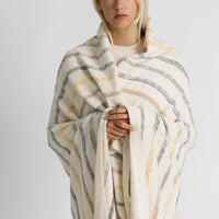 Ribbed Stripes Fall Organic Cotton Knit Throw Blanket