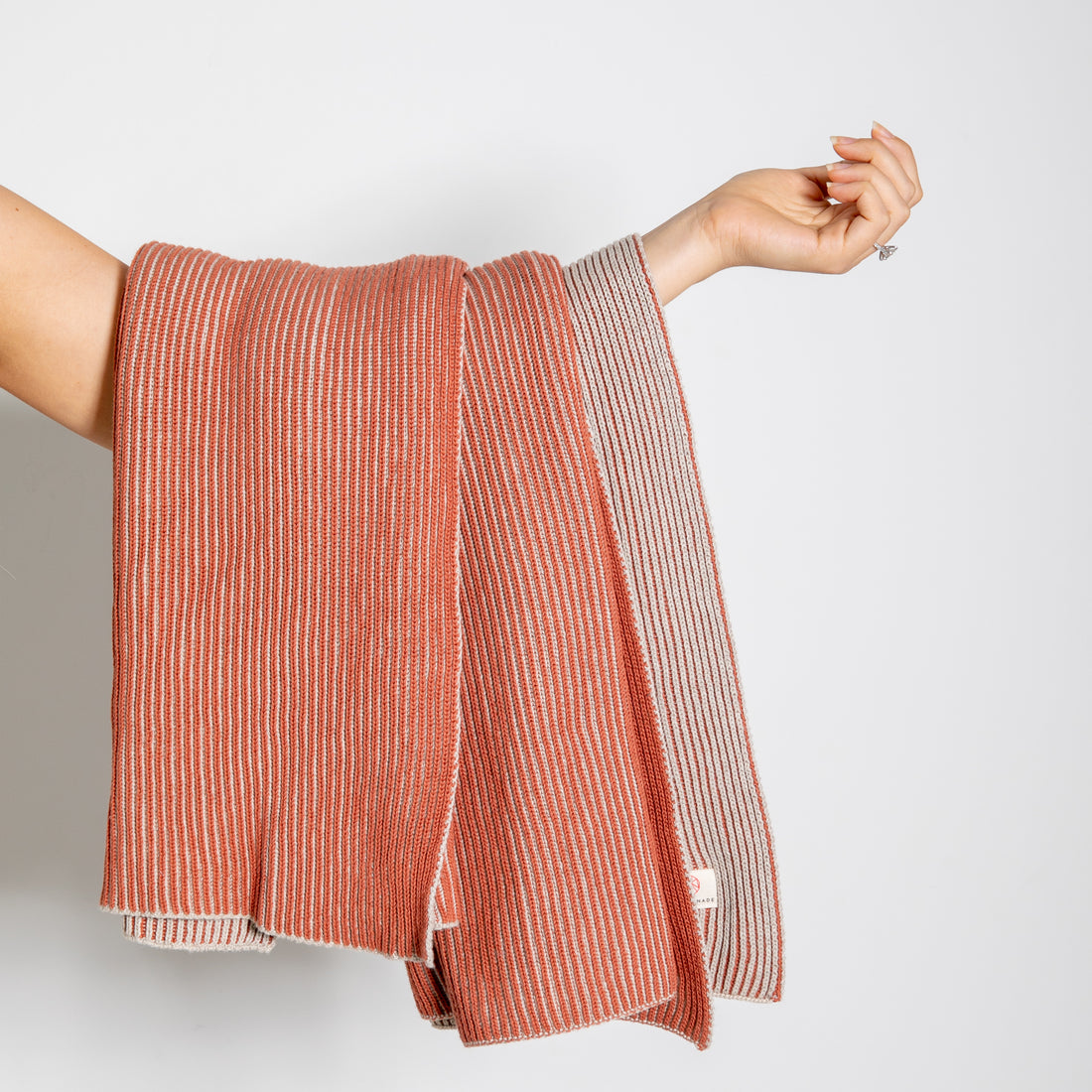 Ribbed Organic Cotton Throw Blanket