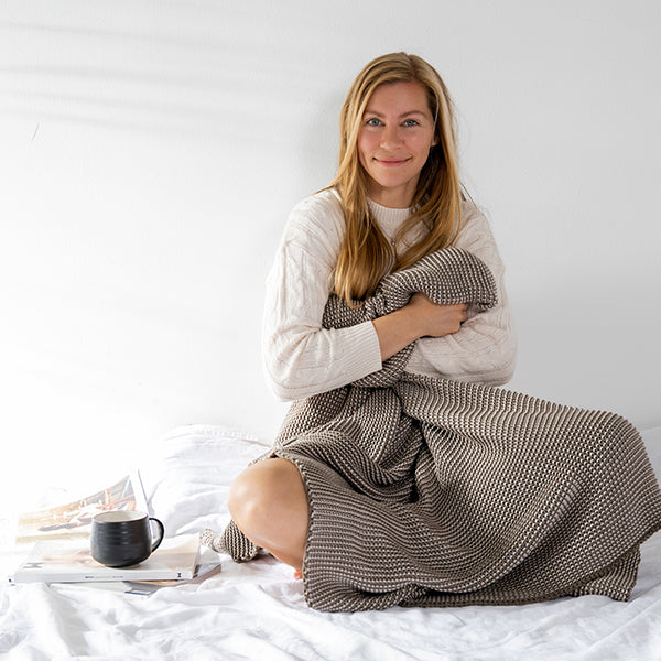 Zreyas Organic Cotton Knit Throw Blanket