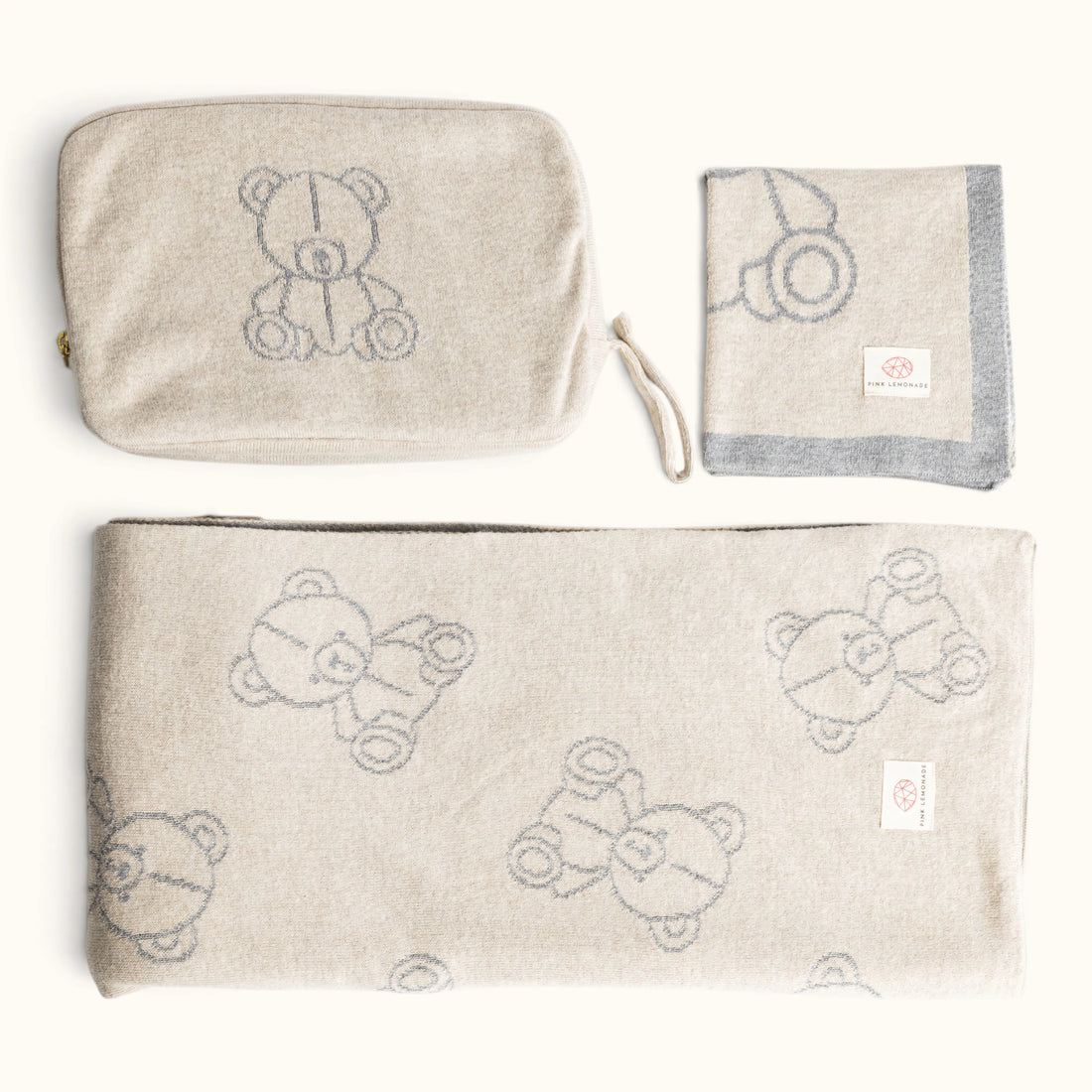 Teddy Bear Taupe Organic Cotton Baby Gift Set
