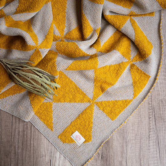 Trikona Organic Cotton Knit Throw Blanket soft textured organic cotton knit throw for cozy modern home styling