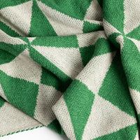 Trikona Dark Green Organic Cotton Knit Throw Blanket
