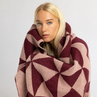 Trikona Wine Organic Cotton Knit Throw Blanket