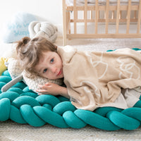 Knotted Floor Cushion - Turquoise