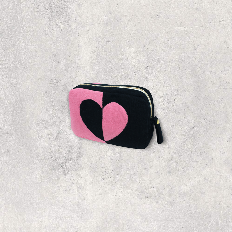 Dual Hearty Heart Black/Clutter pink