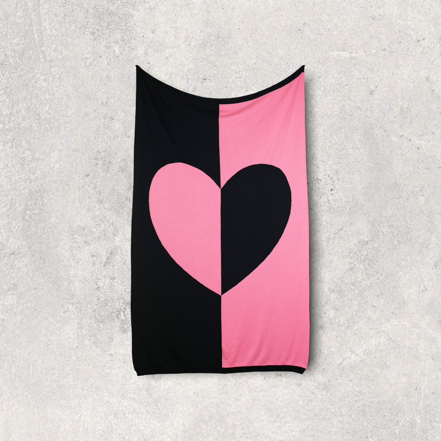 Dual Hearty Heart Black/Clutter pink - pink